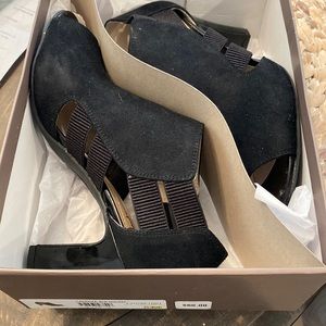 Black Suede Life Stride Heels